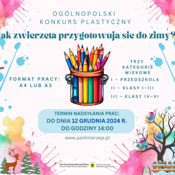 Jak zwierzęta przygotowują się do zimy - ogólnopolski konkurs plastyczny! grafika