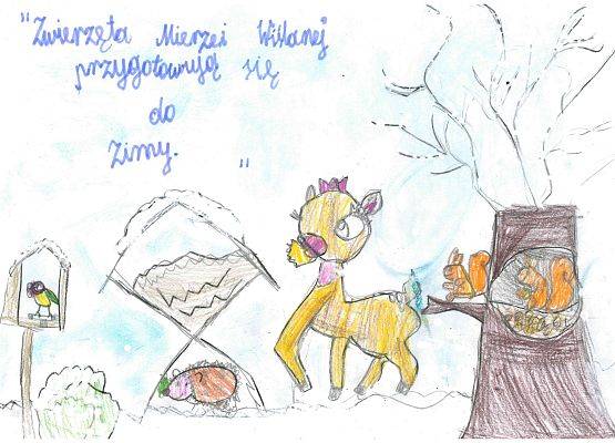 Grafika Wyniki konkursu plastycznego – Jak zwierzęta przygotowują się do zimy?