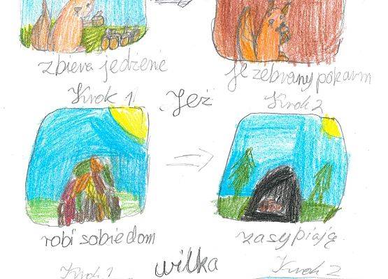 Grafika Wyniki konkursu plastycznego – Jak zwierzęta przygotowują się do zimy?
